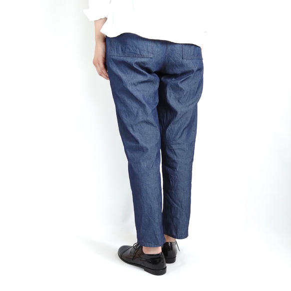 再販 × 30！ 新！夏デニムのなんでもないパンツ  4.5oz  indigo blue 13枚目の画像