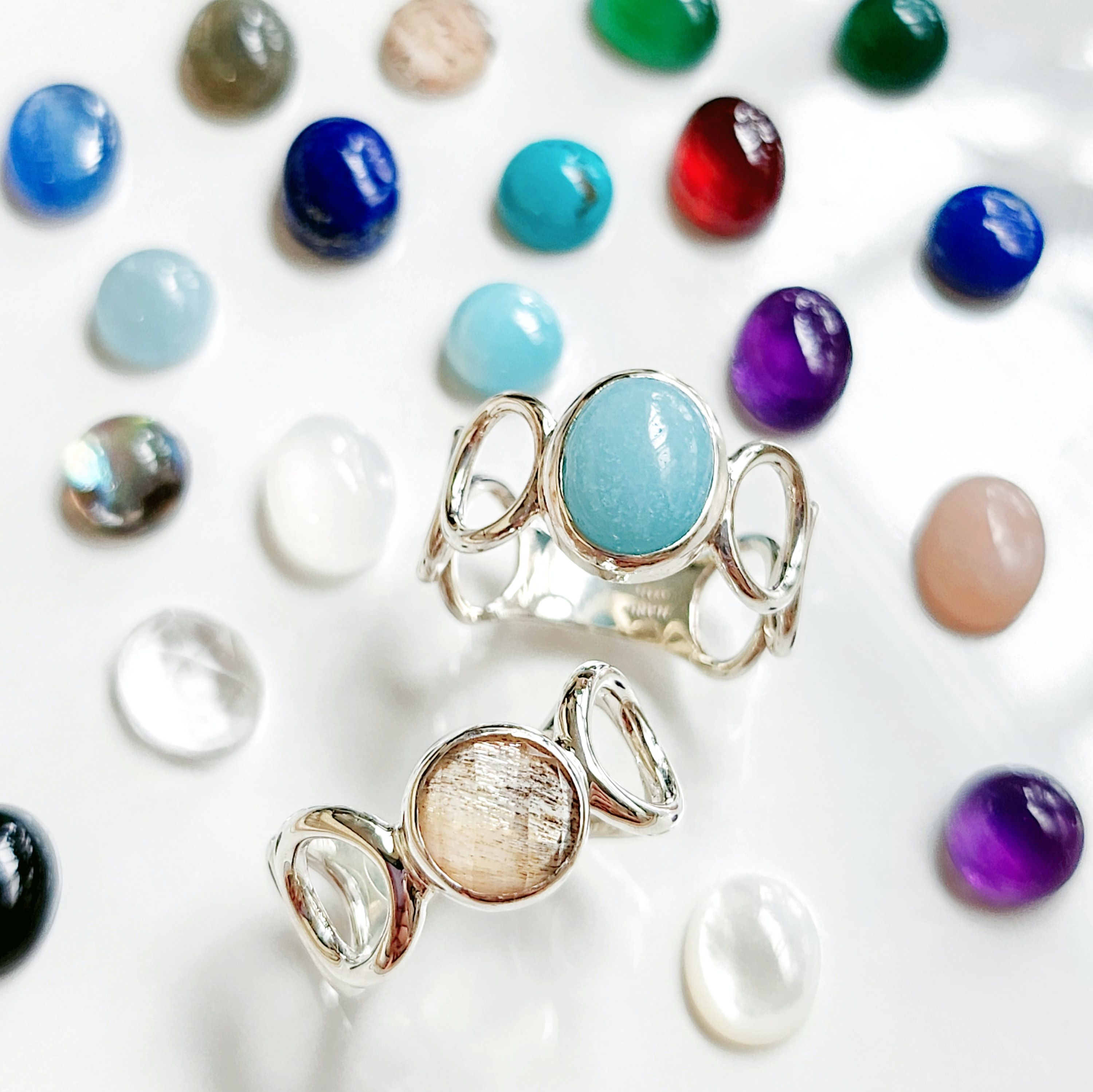 creema限定【春の福袋】オーバル&ラウンドリング　選べる2点セットH-182,204