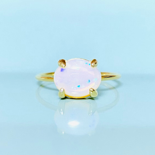 ホワイトオパールAAA リング11号 オーストラリア産 天然石 指輪  