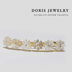 白蝶貝バレッタ 四葉のクローバー 四つ葉 ヘアアクセ 髪留め 天然