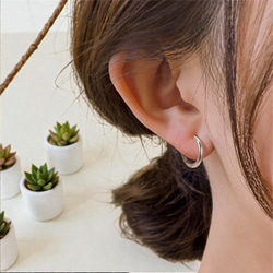 フープピアス サージカルステンレス316L 金属アレルギー対応 メンズ レディース 両耳用 14G 12G 10G 3枚目の画像