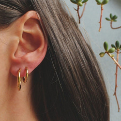 フープピアス サージカルステンレス316L 金属アレルギー対応 メンズ レディース 両耳用 14G 12G 10G 6枚目の画像