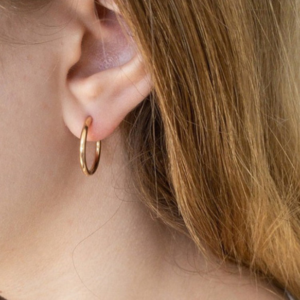 フープピアス サージカルステンレス316L 金属アレルギー対応 メンズ レディース 両耳用 14G 12G 10G 4枚目の画像