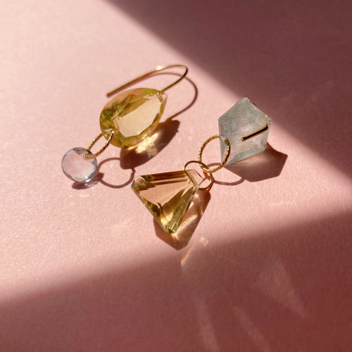 人気 ♡K14♡アクアマリン レモンクォーツ ピアス | irai.co.id