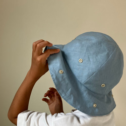 【名入れ対応】王子さまの帽子　おしゃれなマリンコーデ☆ブルーのセーラーハット水兵帽　ベビーキッズ 18枚目の画像