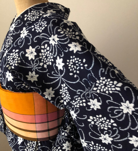 浴衣 白地に濃紺柄　　本染め 1590255126.jpg?1654834826