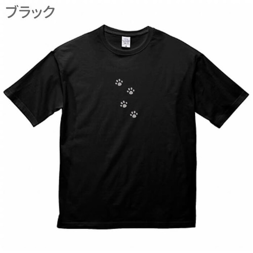 ネコ 5/22 Sサイズ 1JINN Tシャツ ネコオーバーサイズTシャツ ＃148 猫の足跡 胸中央【受注生産