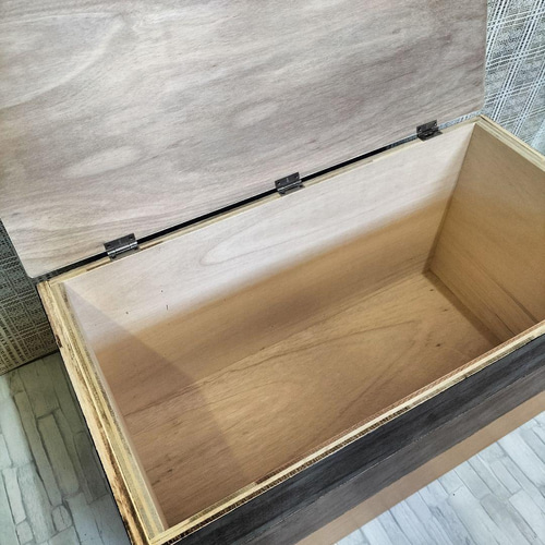 受注生産E12》蝶番＆ふた付き りんご箱 オシャレ 木製BOX ハンドメイド