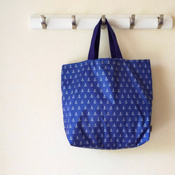 也可用作泳池包 ●雙重防水耐用手提包 Ikari 圖案藍色 第1張的照片