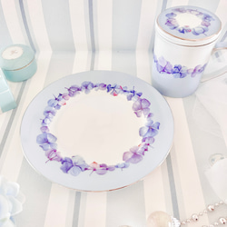 ブルー紫の紫陽花〜マグカップ〜茶こし付き 4枚目の画像