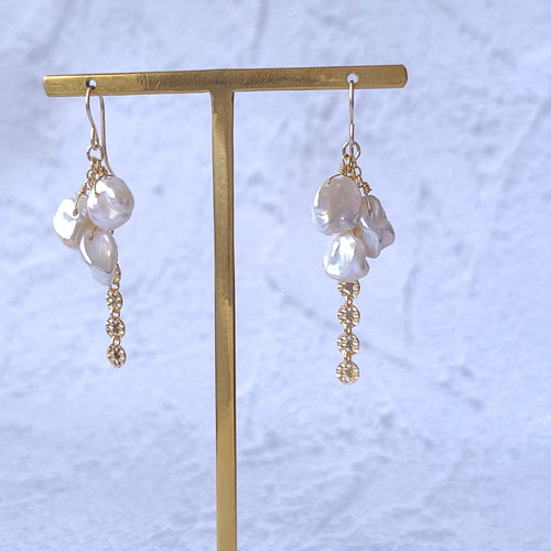 ❃fuwafuwaバロックパール14kgf ピアスBL723ゴールド22㍉ バロックパールピアス S【14金GF】 | Kazaru-Kazaru