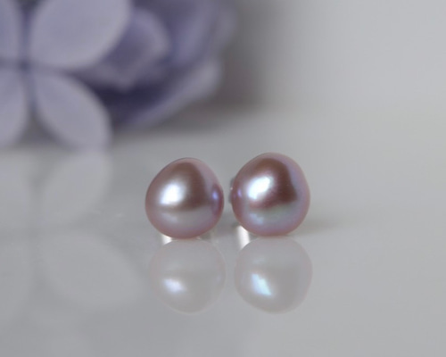 ✨ 7〜8mm✨パープル淡水パール✨小さめバロックパール
