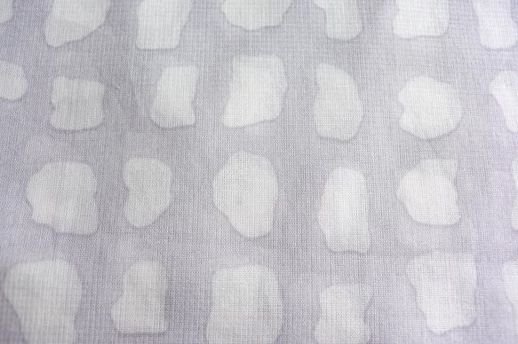 【受注制作】紫陽花カラー ブロックパターンのさらさらコットンシフォンストール ラベンダー 6枚目の画像
