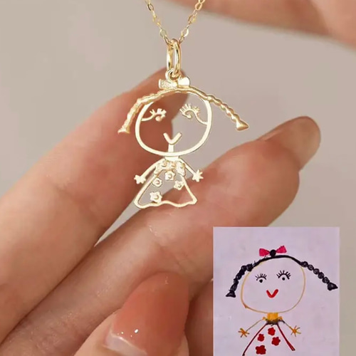 大好評♪思い出の絵をそのまま形あるネックレスへ♡完全オーダーメイド