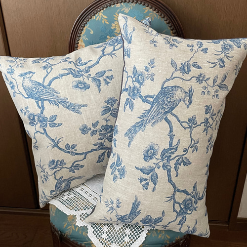 フランス　リネンクッション　カバー Linen フリンジクッションカバー 45×45 — ANTRY USE ONLY GENUINE