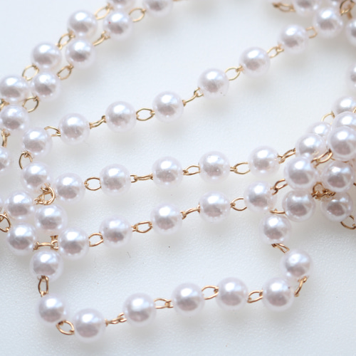 30cm) 6mmパールチェーン 金具 チェーン高品質 多用途 使いやすい