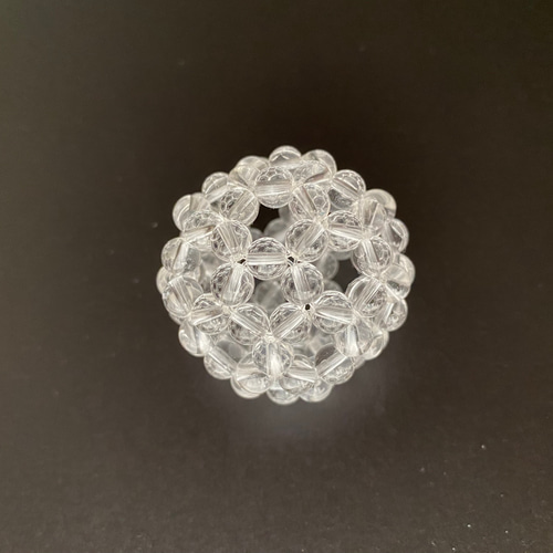 受注制作】神聖幾何学フラーレン 天然水晶AAA ラウンド 6mm 立体