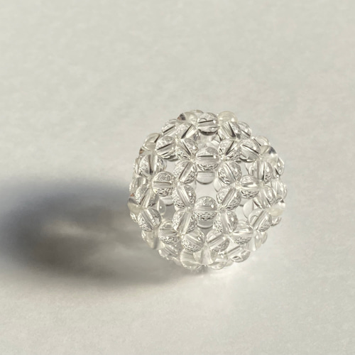 受注制作】神聖幾何学フラーレン 天然水晶AAA ラウンド 6mm 立体  