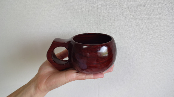 紫檀の一木彫りコーヒーカップ. 3枚目の画像