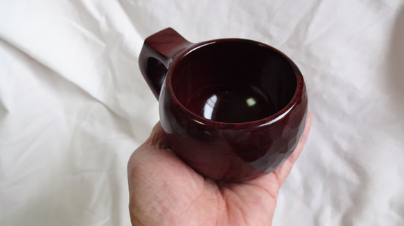 紫檀の一木彫りコーヒーカップ. 11枚目の画像