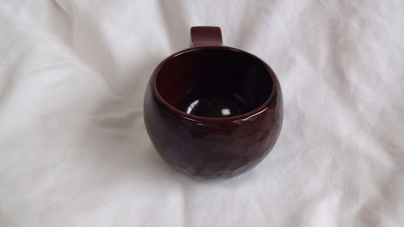紫檀の一木彫りコーヒーカップ. 6枚目の画像