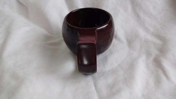 紫檀の一木彫りコーヒーカップ. 8枚目の画像