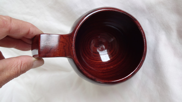紫檀の一木彫りコーヒーカップ. 9枚目の画像