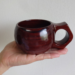 紫檀の一木彫りコーヒーカップ. 4枚目の画像