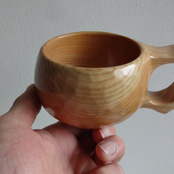 　ヒノキの一木彫りコーヒーカップ 6枚目の画像