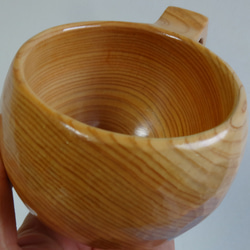 　ヒノキの一木彫りコーヒーカップ 13枚目の画像