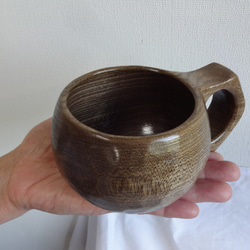　神代ニレで作った一木彫りコーヒーカップ　 2枚目の画像