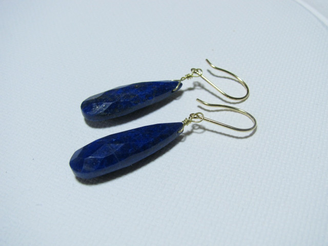 k18YG*ロングペアシェイプ（AA++）のフックピアス