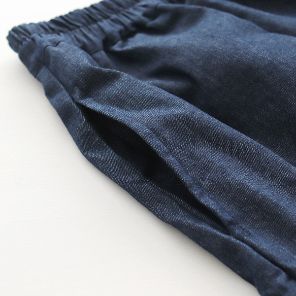 裙子可見寬褲 總彈性達 100 公分 6 盎司牛仔裙 四季 (靛藍) PT32 第12張的照片