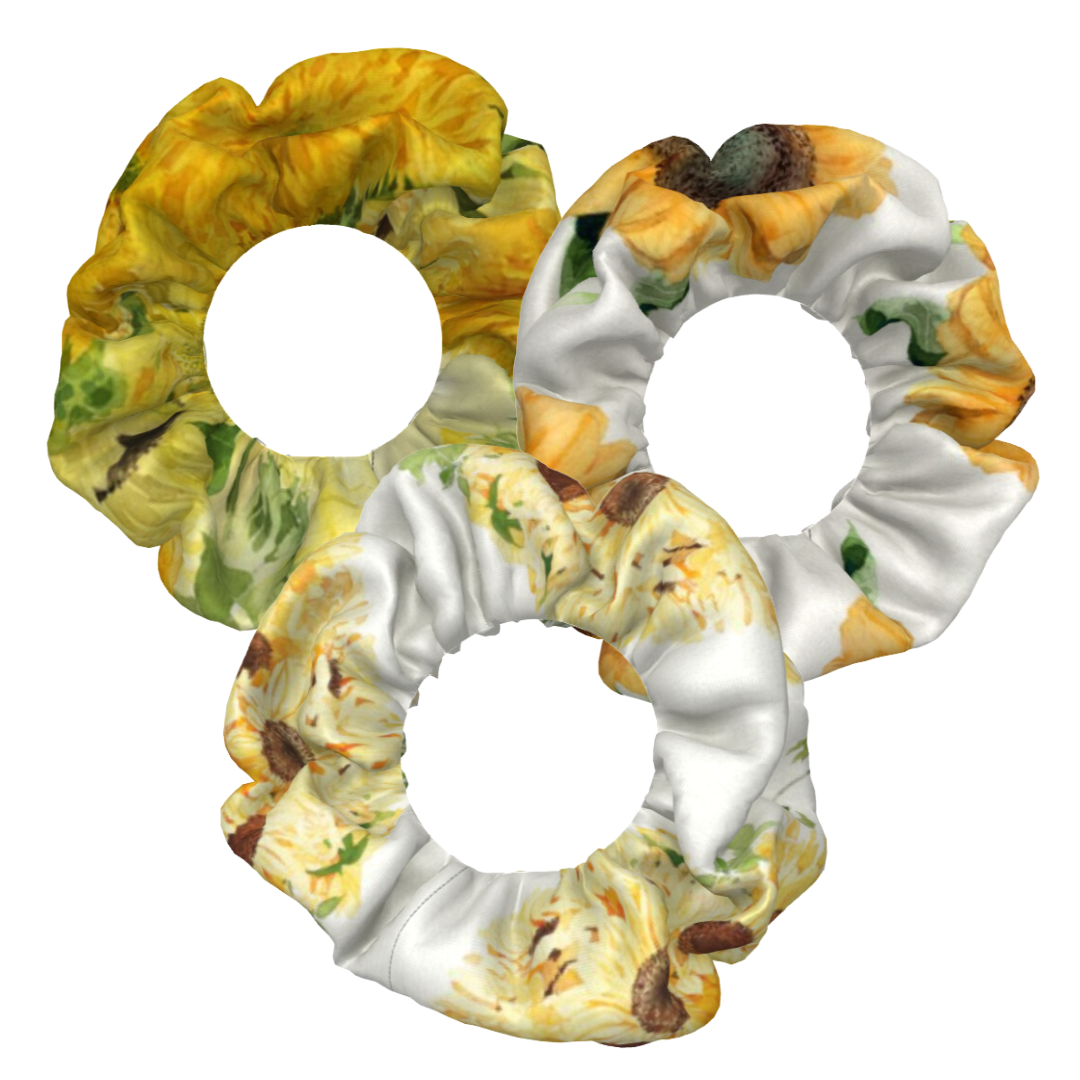 【受注生産】３絵柄　向日葵シュシュとパラシュート生地エコバック夏の福袋セット