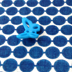 3Dキッズボタン3個 バタフライ ライトブルー JT 蝶々 昆虫　B-0245　青　ブルー 2枚目の画像
