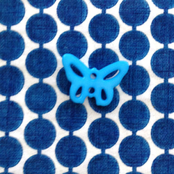 3Dキッズボタン3個 バタフライ ライトブルー JT 蝶々 昆虫　B-0245　青　ブルー 1枚目の画像