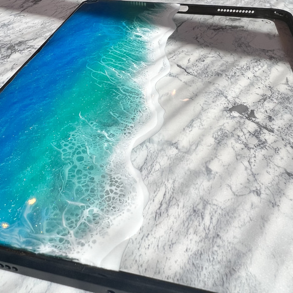 再販　オーダー品　海のiPadケース　10.9インチ　第5世代、10世代　オーシャンアート　スマホケース　ダブレット　海 5枚目の画像