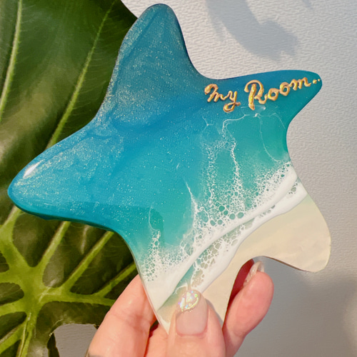 オーダー 海アート ヒトデ 波アート レジン エポキシ サイン ルーム