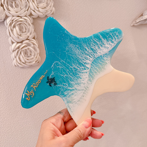 オーダー 海アート ヒトデ 波アート レジン エポキシ サイン ルーム