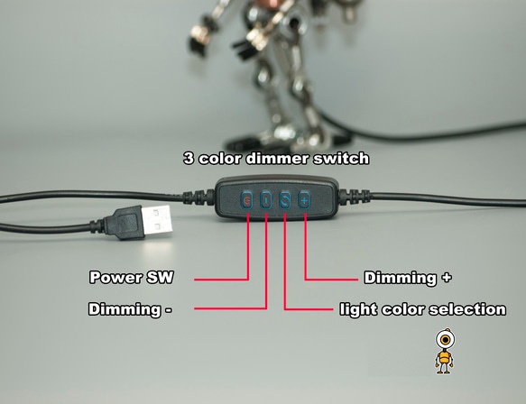 テーブルランプ ドッグ＆レストロボット デスクランプ 10枚目の画像