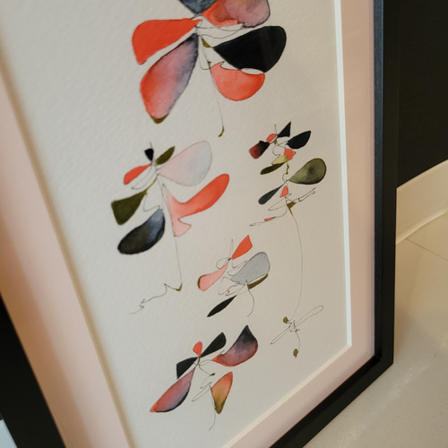 B5サイズ 額縁付 原画1点物 抽象画 水彩画 絵 花 アート 絵画 B5サイズ 額縁付 原画1点物 抽象画 水彩画 絵 花 アート 絵画