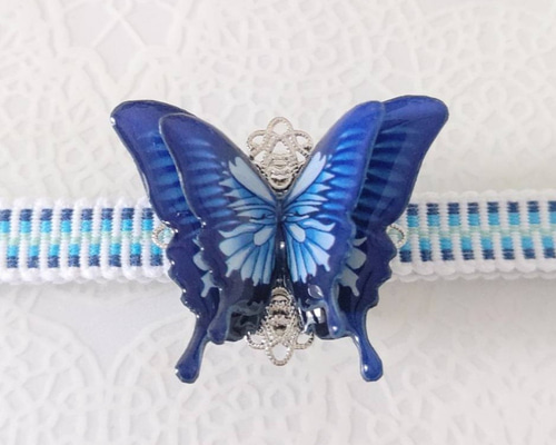 未使用 美品 着物 帯 和装 紺 蝶々 ハンドメイド リメイク 未使用 美品 着物 帯 和装 紺 蝶々 ハンドメイド リメイクの通販 by