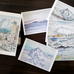 【水彩画】山のポストカード「剣の路」 3枚目の画像