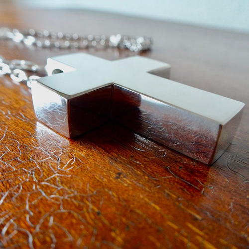 仁尾彫金『ビッグ、ブロッククロス』ハンドメイド250 ネックレス  