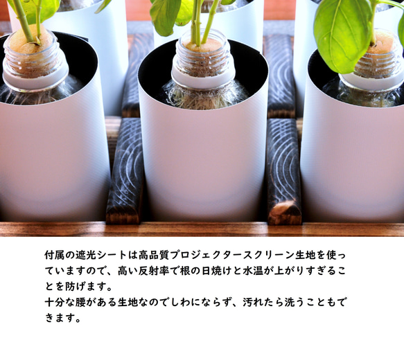 【水耕栽培スタンド　ウッドナチュラル】植物と一緒に暮らすための提案です！ すぐに始められるスターターキット付き！ 5枚目の画像