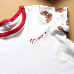 Kids “Buono! “クロワッサン柄Tシャツ/海外生地/刺繍/ 2枚目の画像