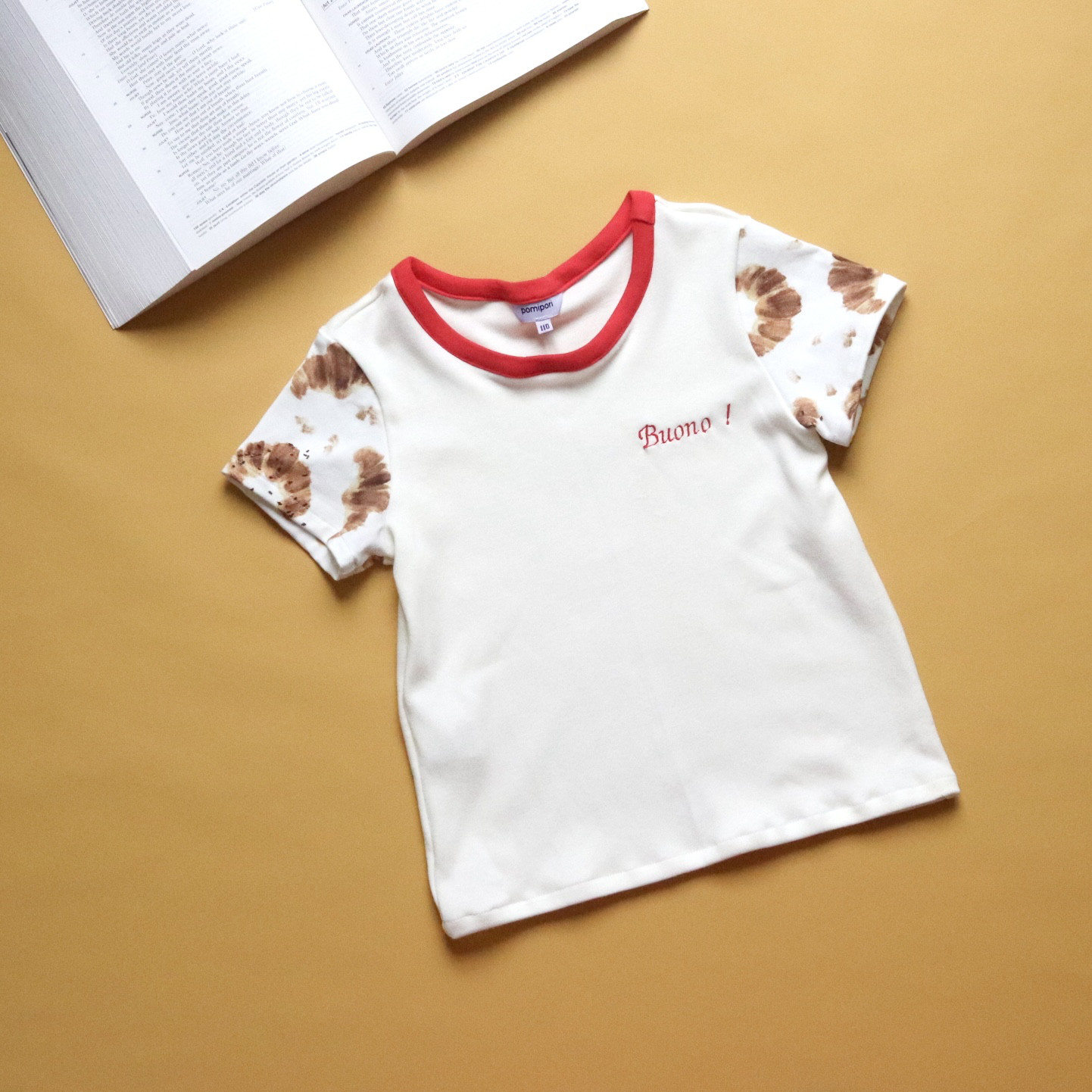 クロワッサン柄 Tシャツ MONSIEUR MINI