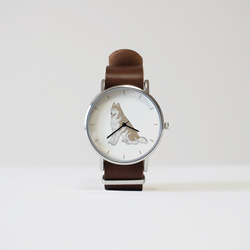 シベリアンハスキー（レッド＆ホワイト）の腕時計 1枚目の画像