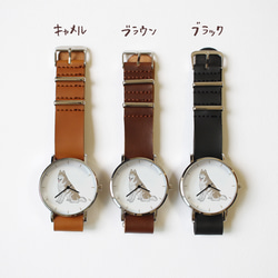 シベリアンハスキー（レッド＆ホワイト）の腕時計 4枚目の画像