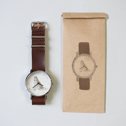 シベリアンハスキー（レッド＆ホワイト）の腕時計 3枚目の画像